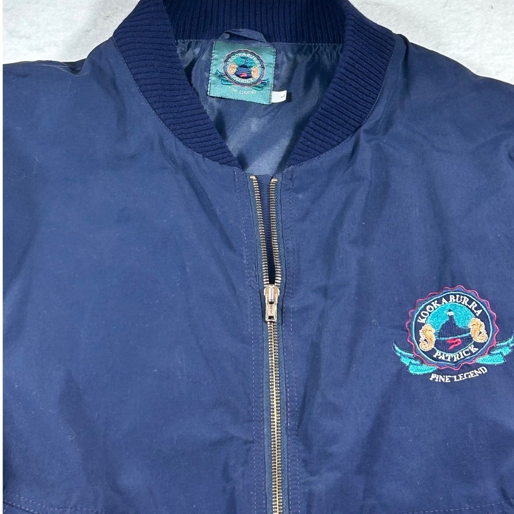 Kookaburra Patrick Fine Legend Navy Blue Bomber Jacket Mens Large Vintage Style